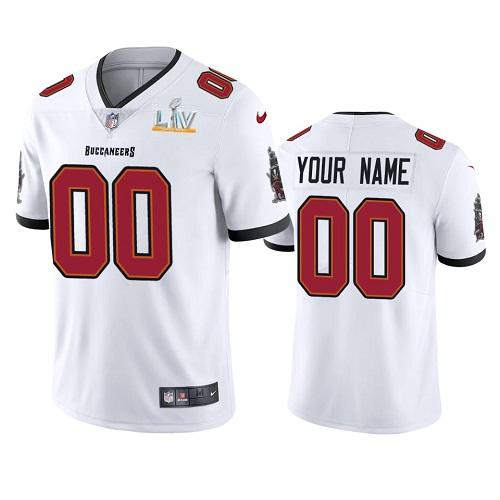 Men's Tampa Bay Buccaneers ACTIVE PLAYER Custom White 2021 Super Bowl LV Limited Stitched NFL Jersey (Check description if you want Women or Youth size)